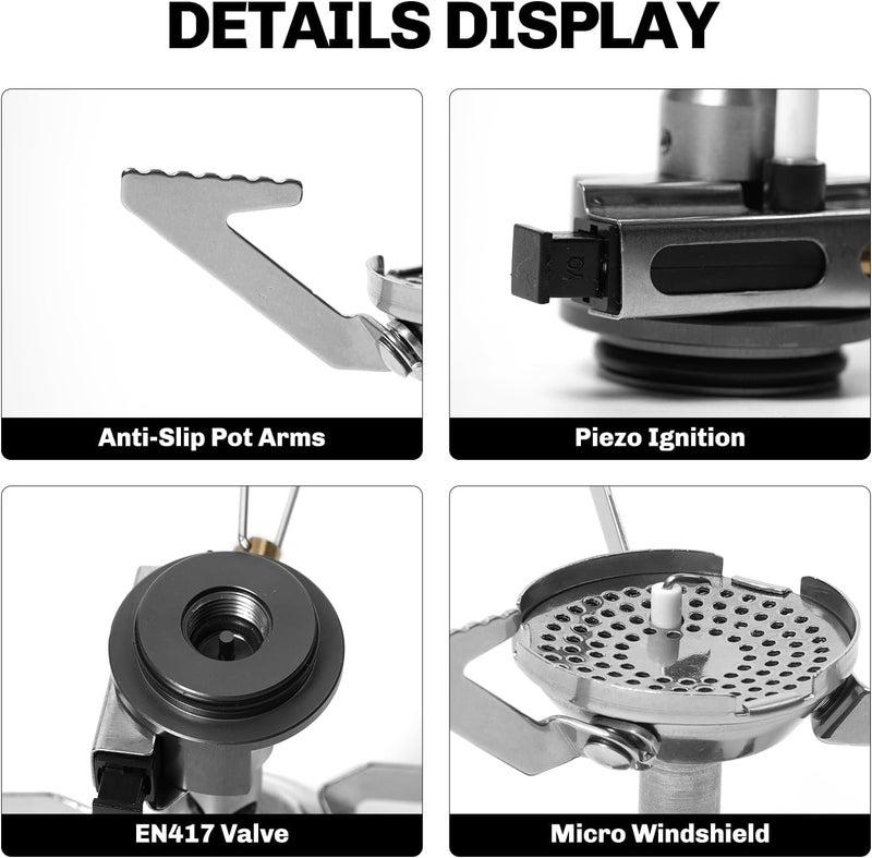 Fire-Maple Backpacking and Camping Stove Series | Outdoor Propane Camp Cooking Gear | Portable Pot/Jet Burner | Ideal for Hiking, Trekking, Fishing, Hunting Trips and Emergency Use (Greenpeak) - Image 4